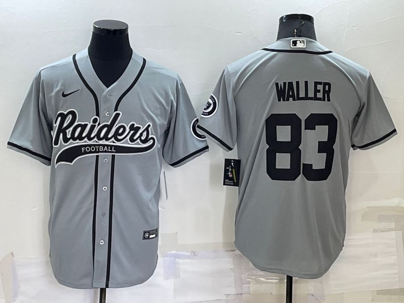 Men Oakland Raiders 83 Waller Grey 2022 Nike Co branded NFL Jersey